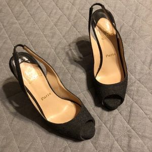 CHRISTIAN LOUBOUTIN Decolette Wool Slingback